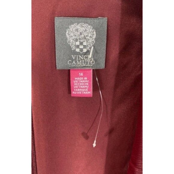 Vince Camuto Women's Satin Shawl-Collar Fit & Flare Dress - Size 14, Party - Picture 4 of 5